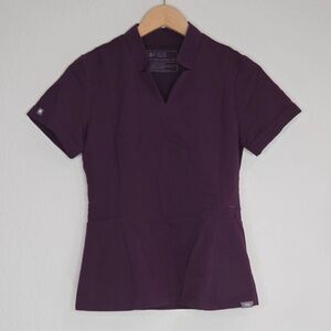 Figs Inala Slim Scrub Top Deep Purple Size XXS Womens
